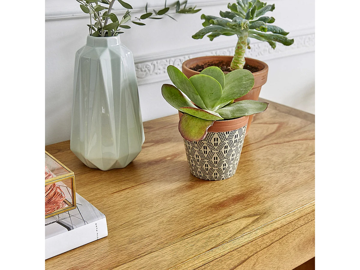 Console en bois massif 120 cm 1 tiroir