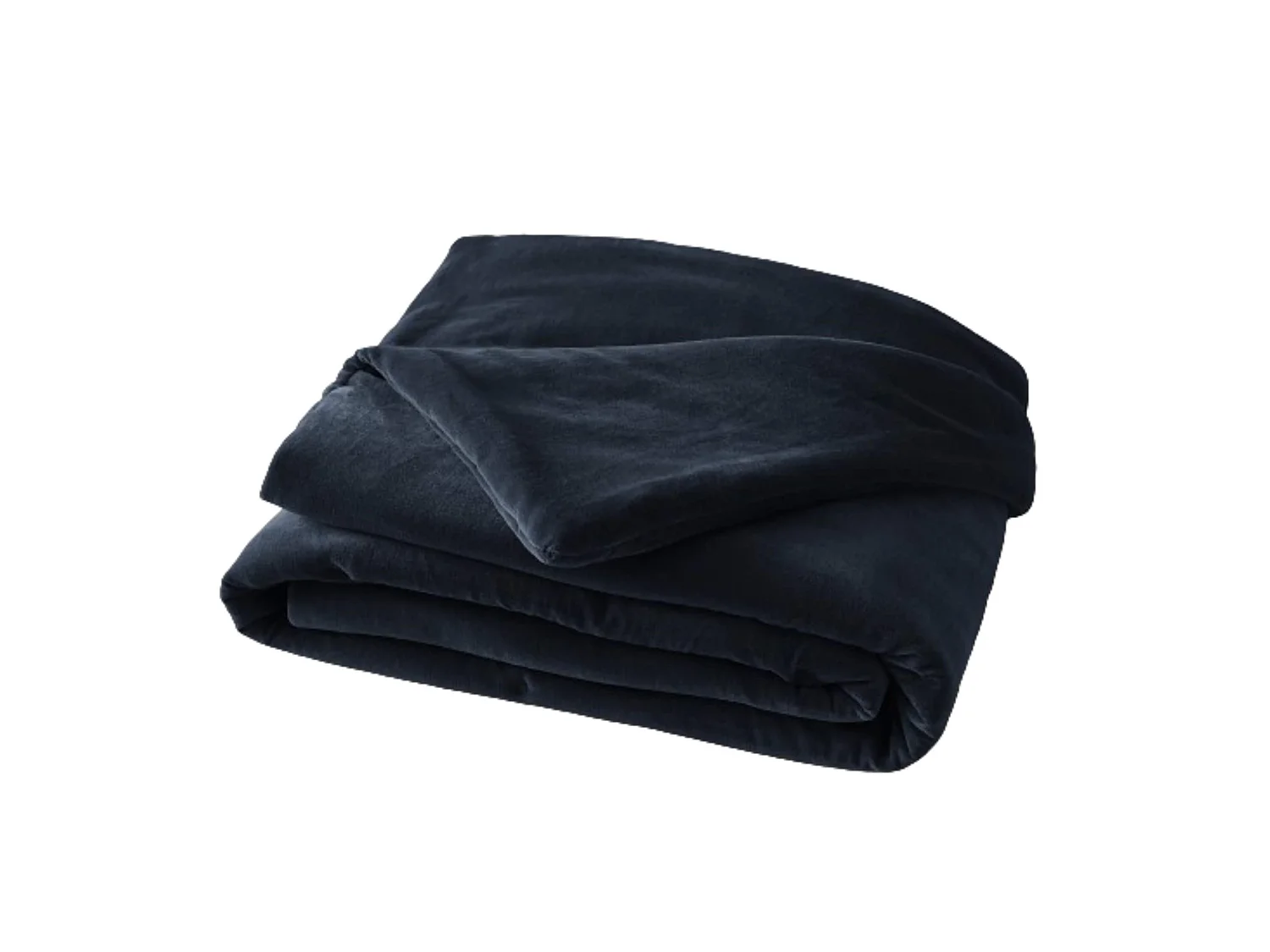Bout de lit velours de coton 90x200 cm bleu marine