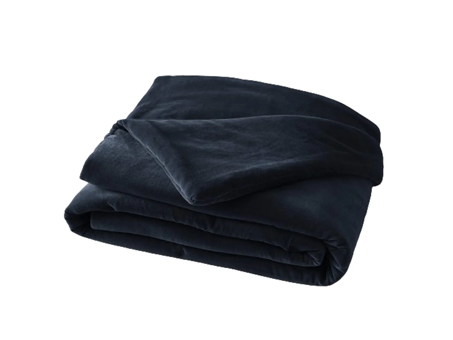 Bout de lit velours de coton 90x200 cm bleu marine