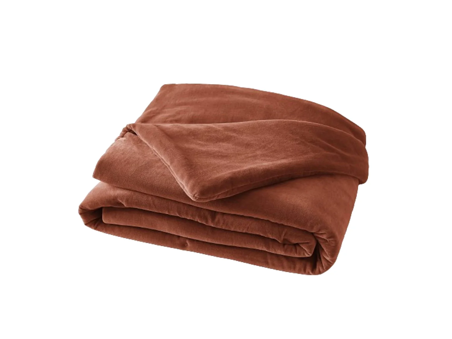 Bout de lit velours de coton 90x200 cm orange