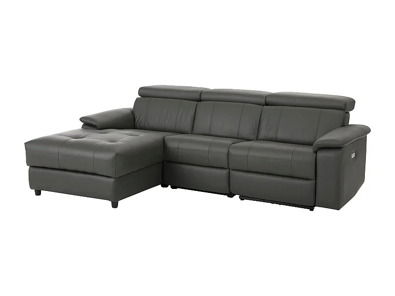 Tanaro | Chaise Lounge Sofá 3 Plazas Der. Función Eléctrica PU Gris