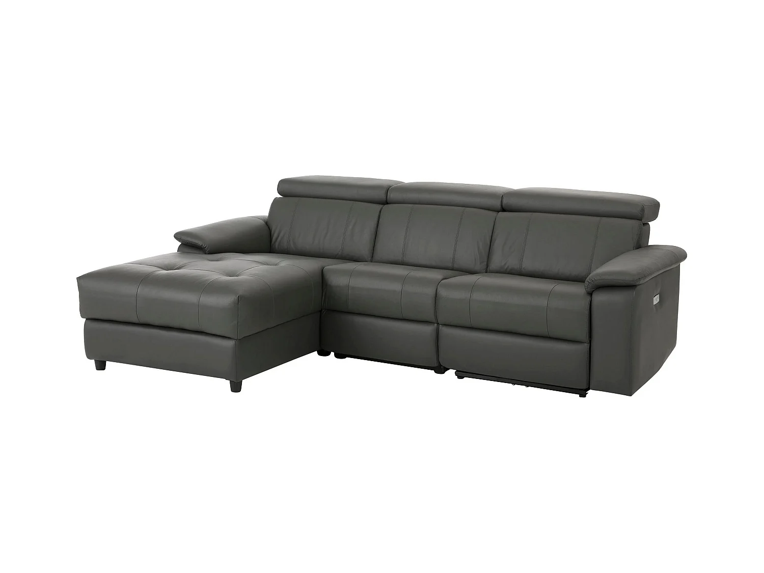 Tanaro | Chaise Lounge 3 places droite avec fonction électrique en gris