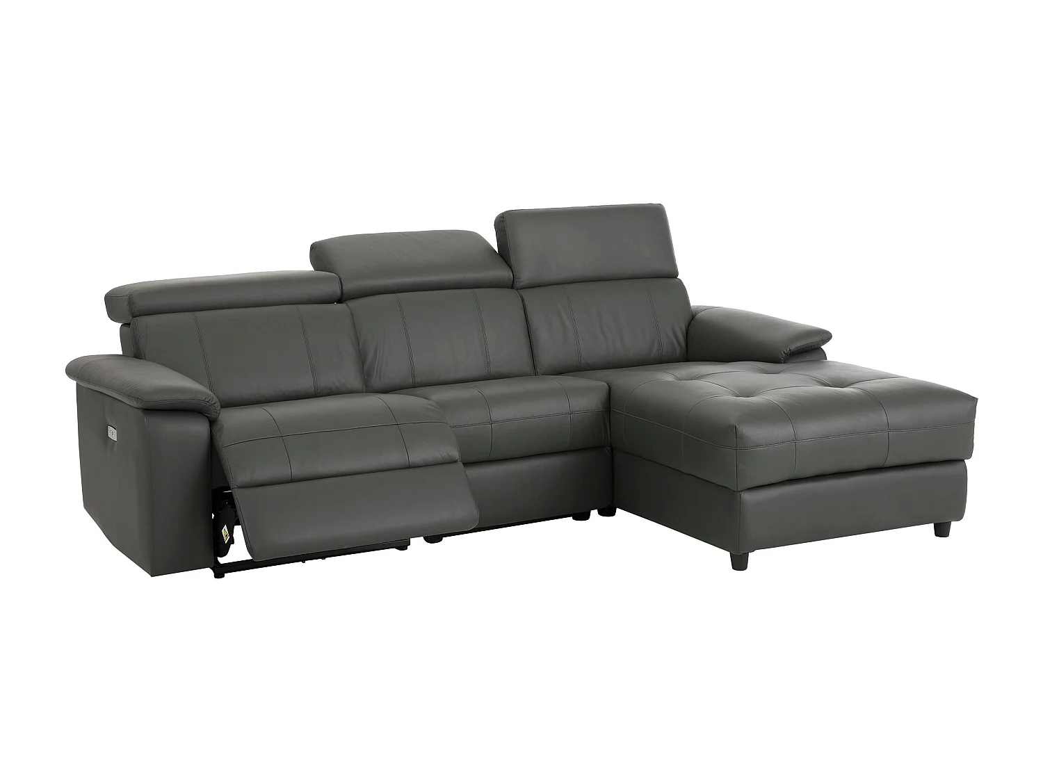 Tanaro | Chaise Lounge 3-zits rechts, elektrisch, grijs PU
