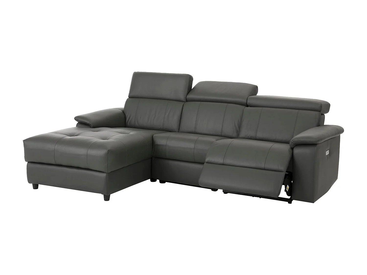Tanaro | Chaise Lounge 3-zits rechts, elektrisch, grijs PU