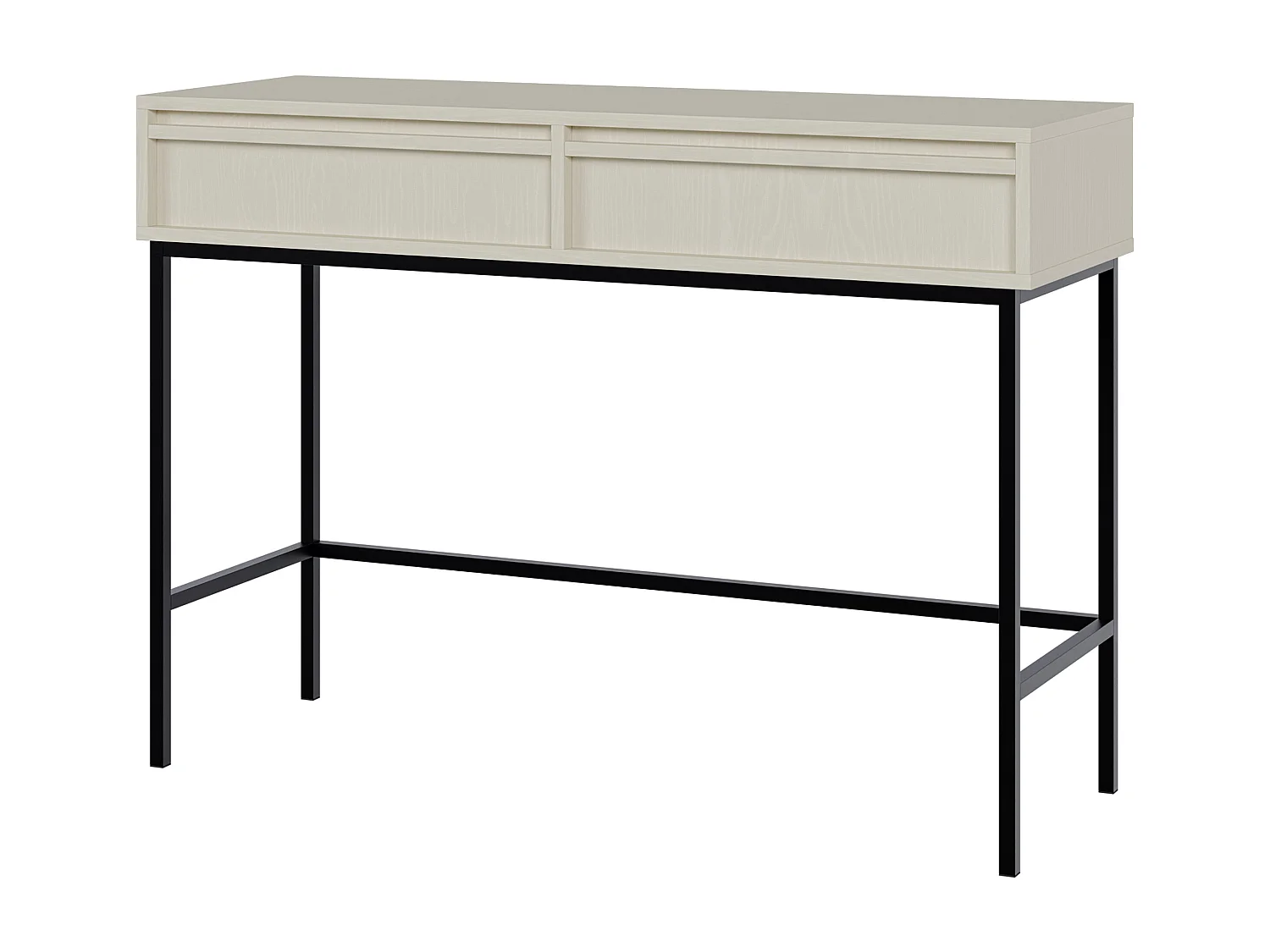 Schminktisch mit Schubladen und Metallgestell, Hellbeige, 110 cm - EVO