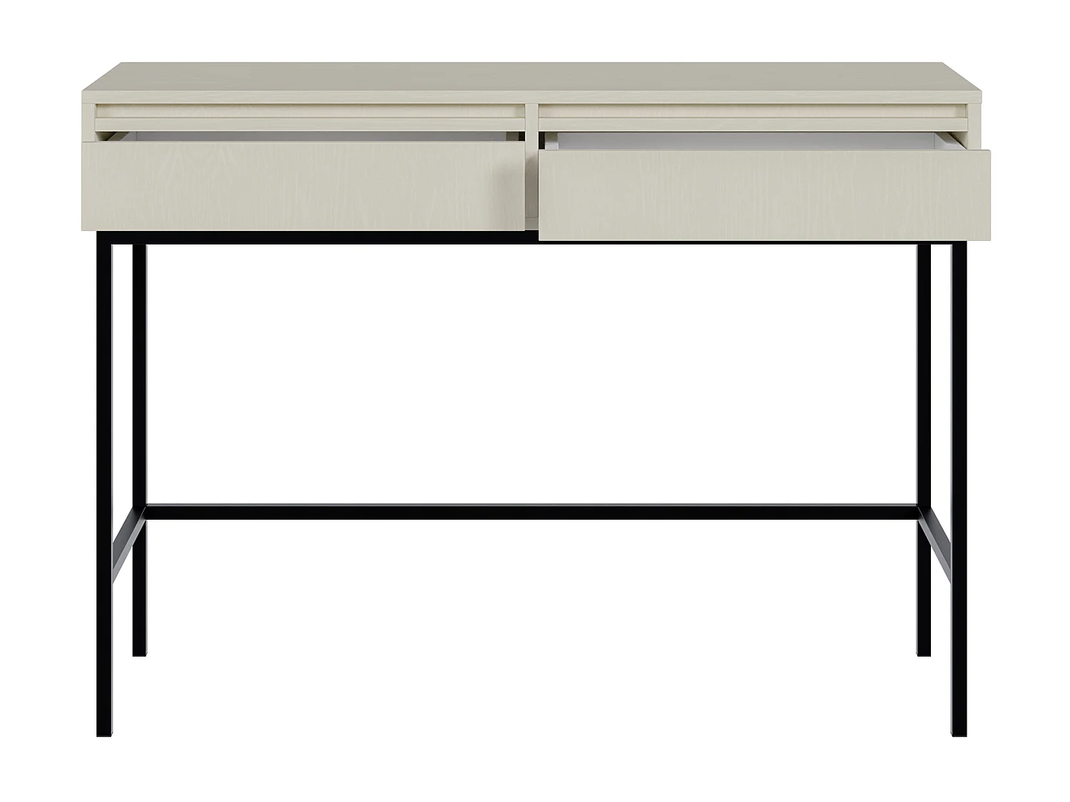 Schminktisch mit Schubladen und Metallgestell, Hellbeige, 110 cm - EVO