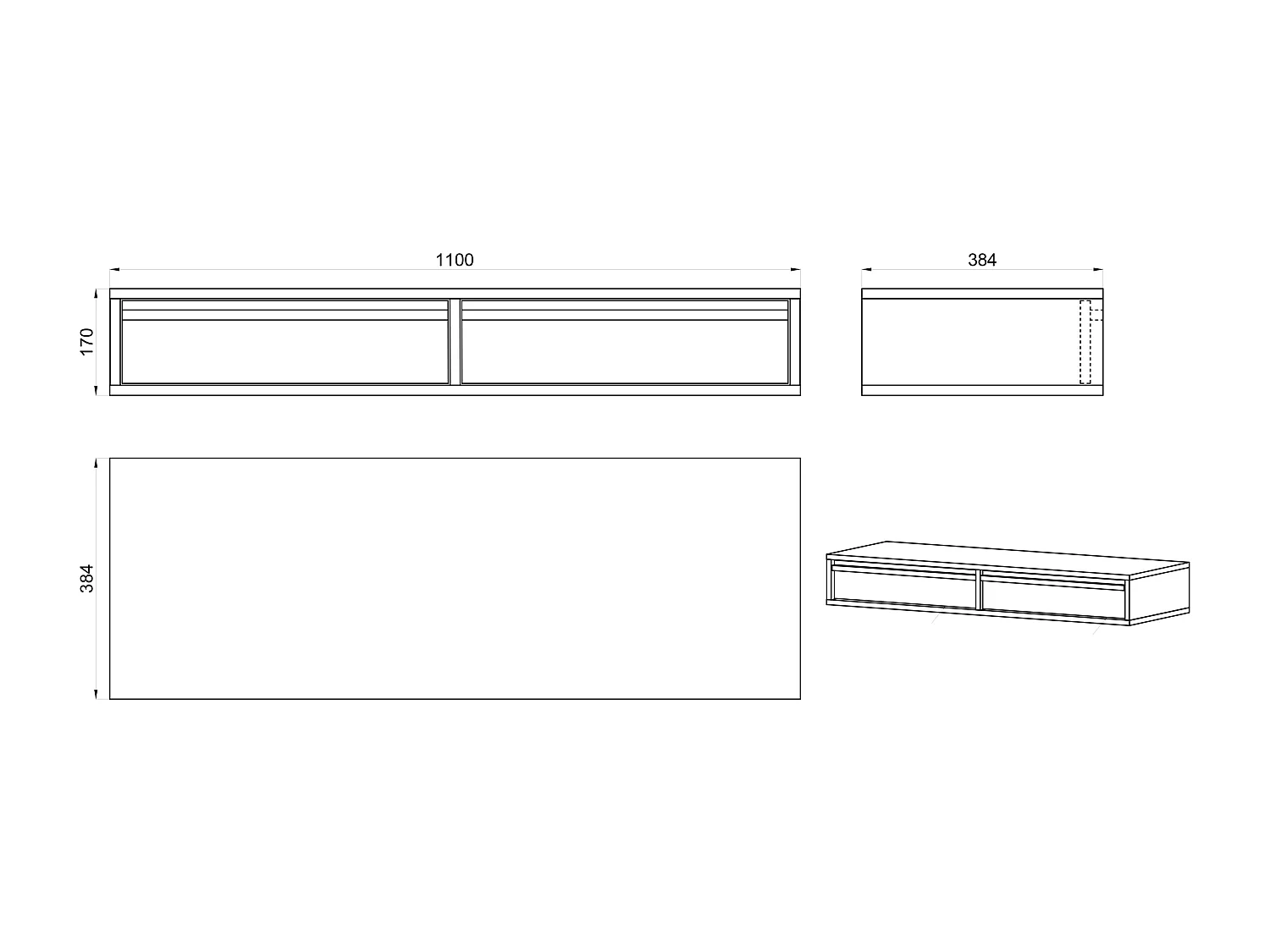 Schminktisch mit Schubladen und Metallgestell, Hellbeige, 110 cm - EVO