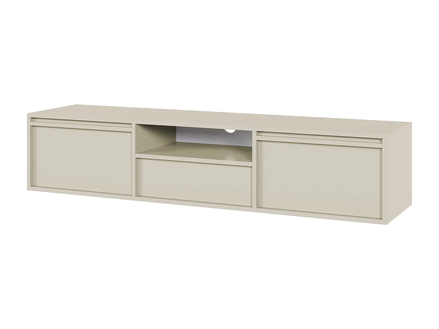 TV-Hängeboard mit Schublade, Graubeige, 154 cm - EVO