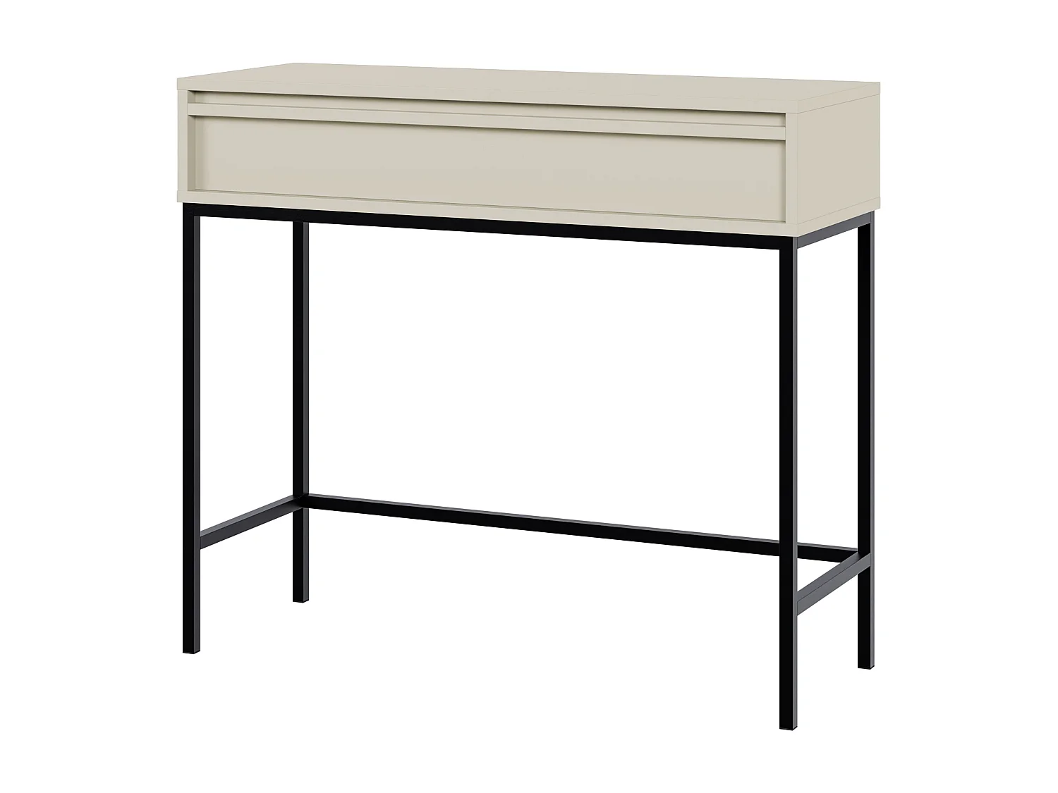 Table console - 90 cm - avec tiroir et cadre - grège - EVO