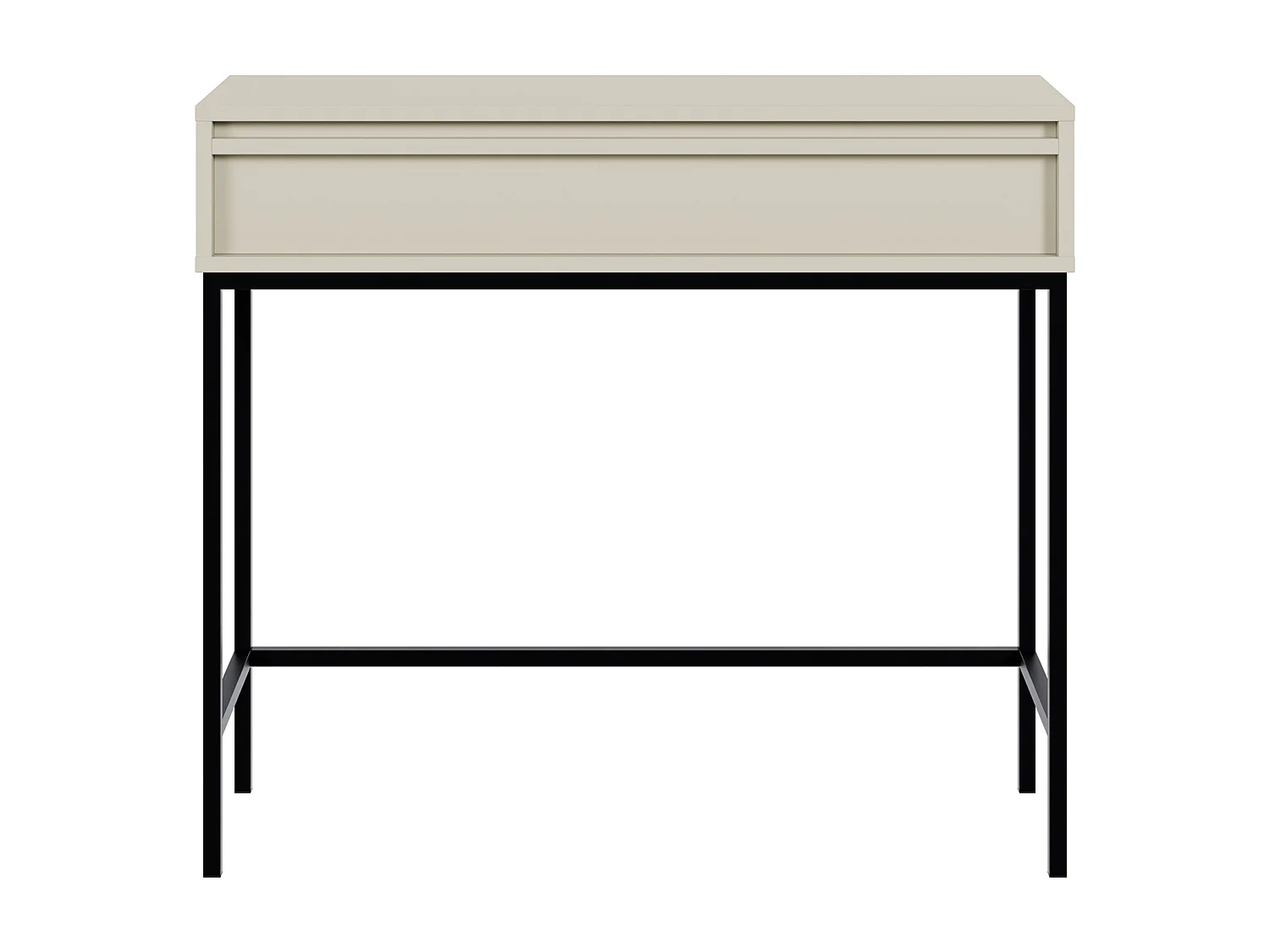 Table console - 90 cm - avec tiroir et cadre - grège - EVO