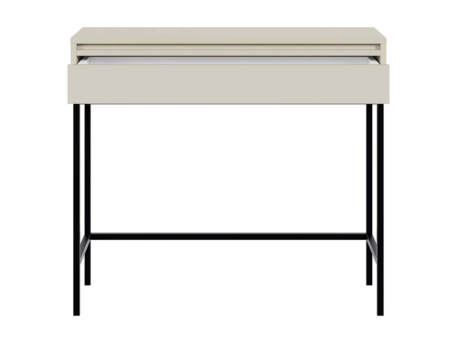 Table console - 90 cm - avec tiroir et cadre - grège - EVO
