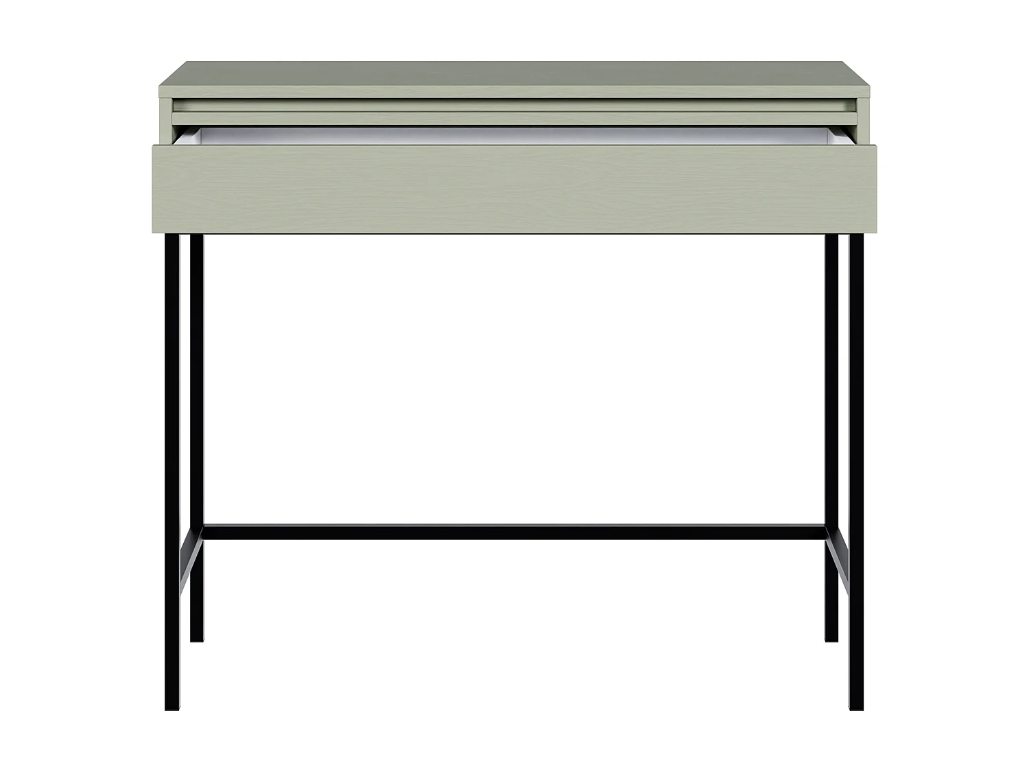 Table console - 90 cm - avec tiroir et cadre - vert sauge - EVO