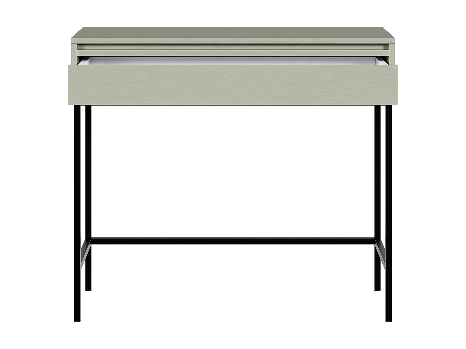 Table console - 90 cm - avec tiroir et cadre - vert sauge - EVO
