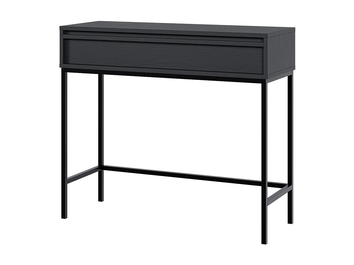 Table console - 90 cm - avec tiroir et cadre - noir - EVO