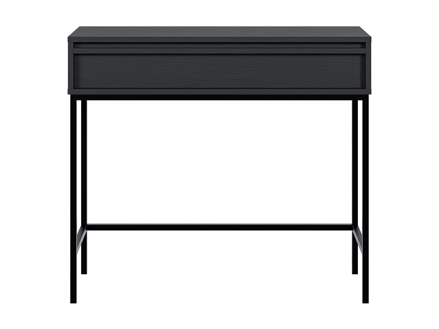 Table console - 90 cm - avec tiroir et cadre - noir - EVO