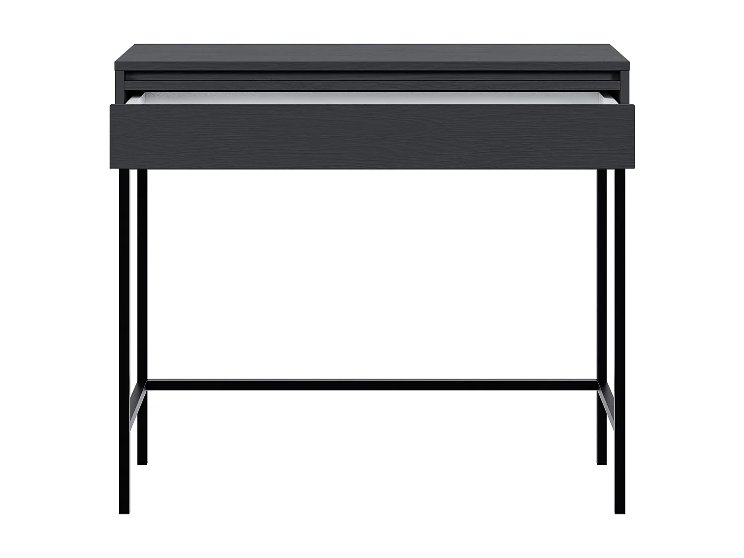 Table console - 90 cm - avec tiroir et cadre - noir - EVO
