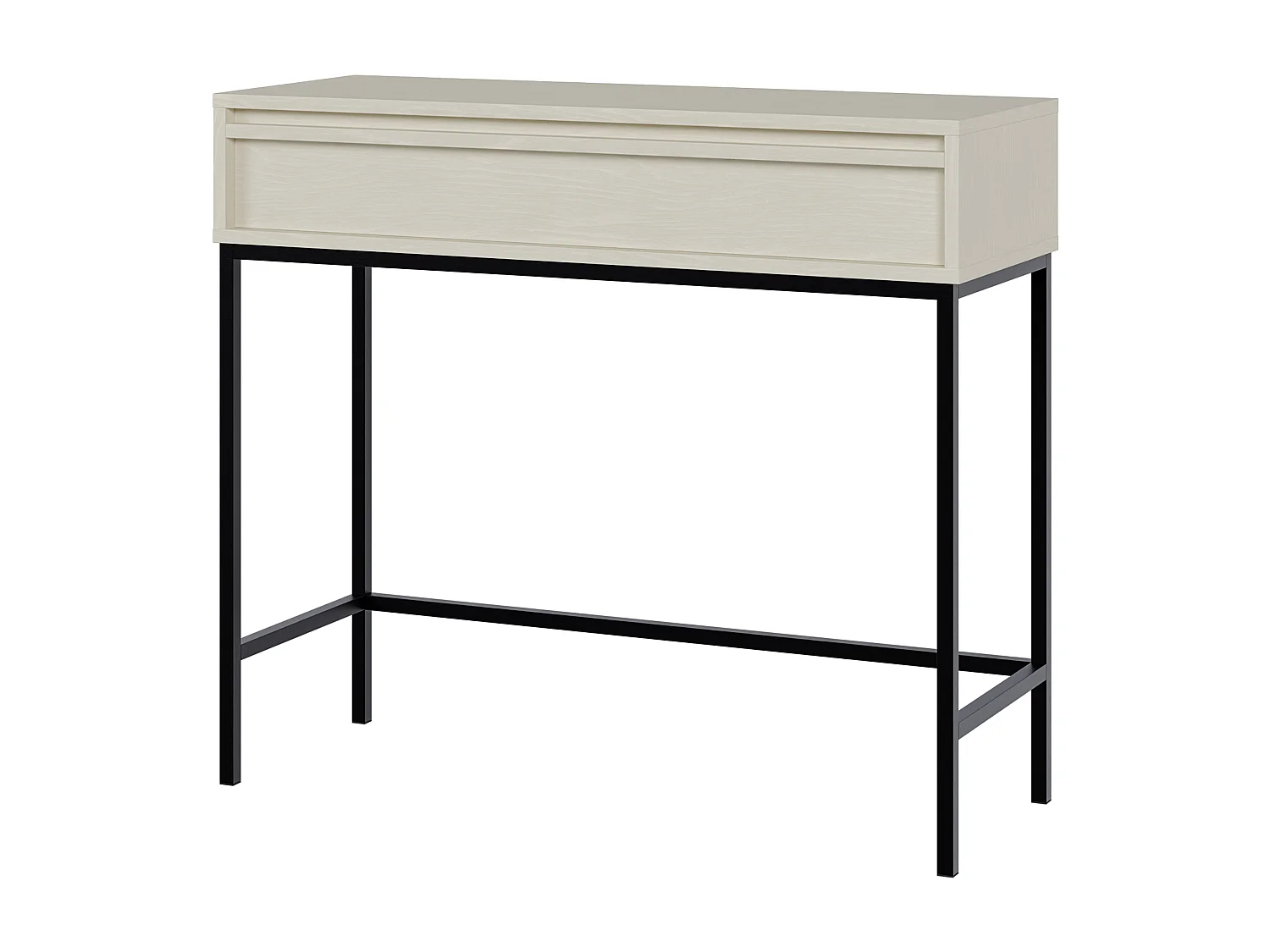 Table console - 90 cm - avec tiroir et cadre - crème - EVO