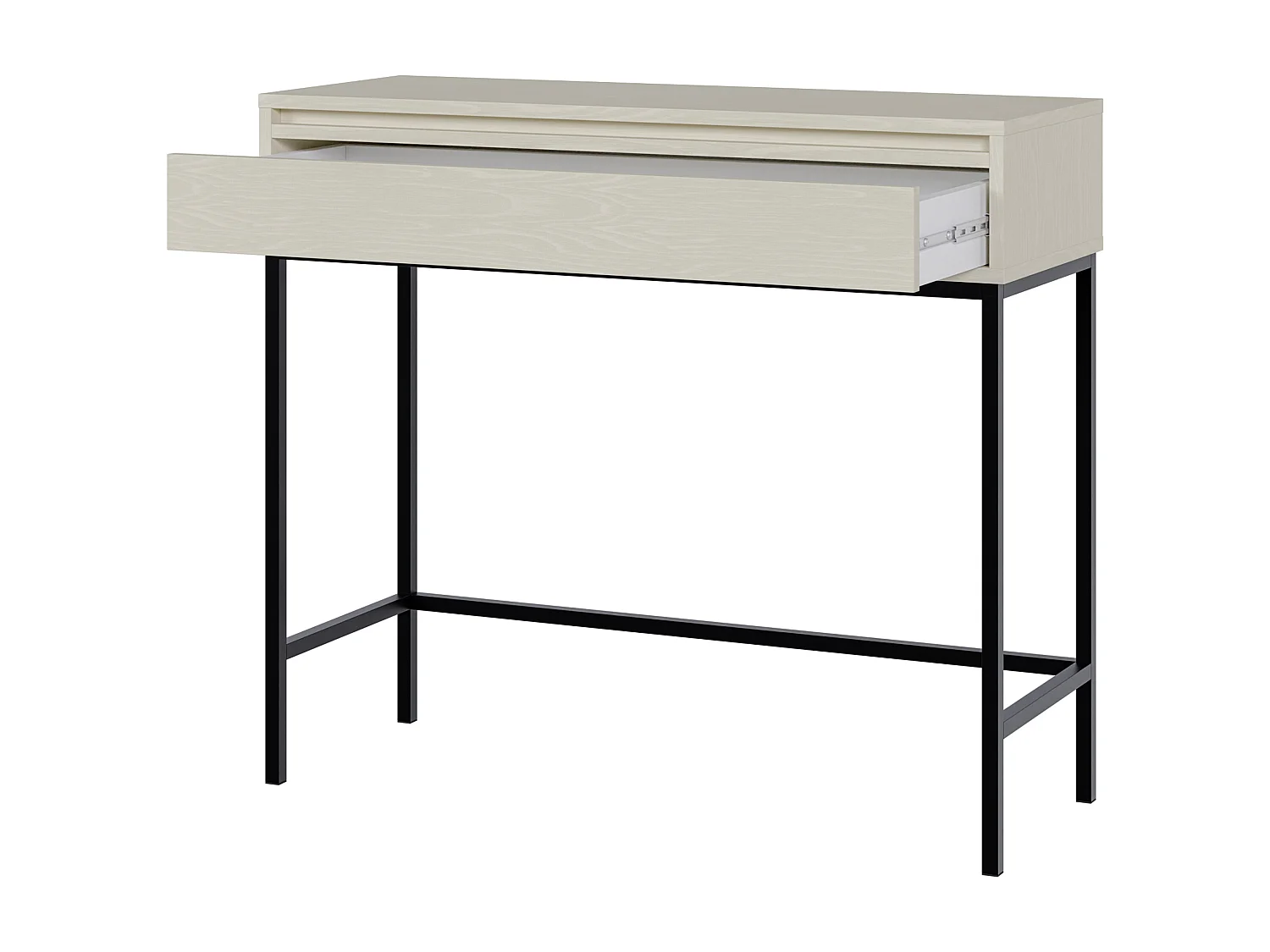 Table console - 90 cm - avec tiroir et cadre - crème - EVO