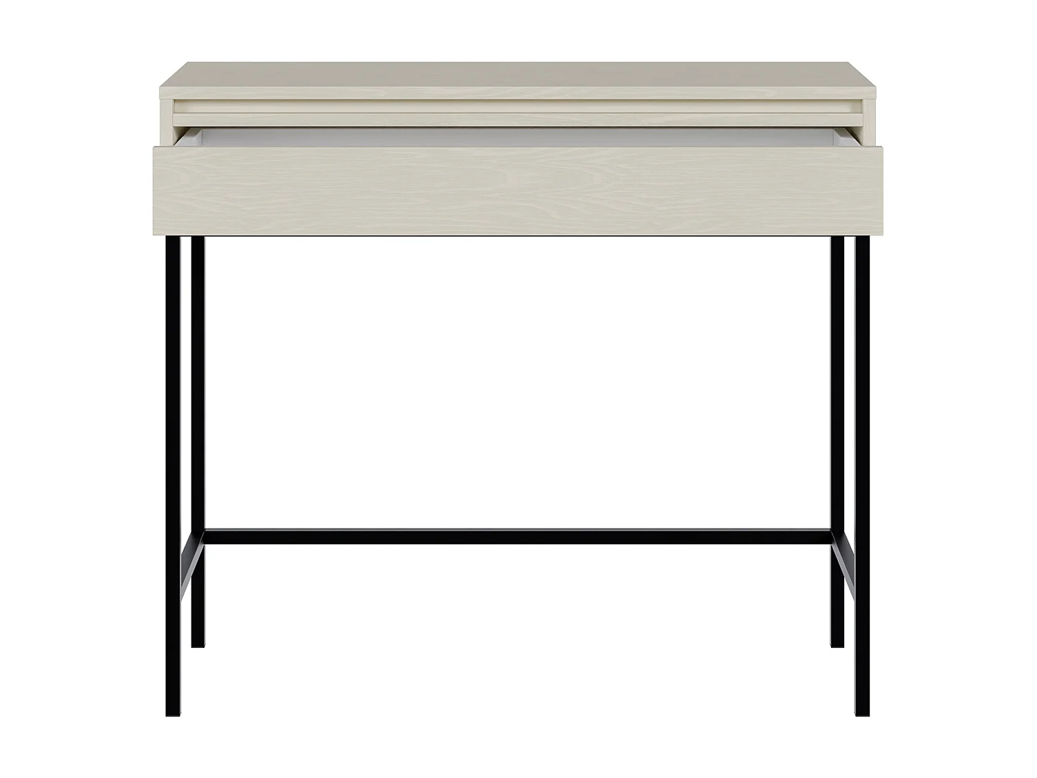 Table console - 90 cm - avec tiroir et cadre - crème - EVO