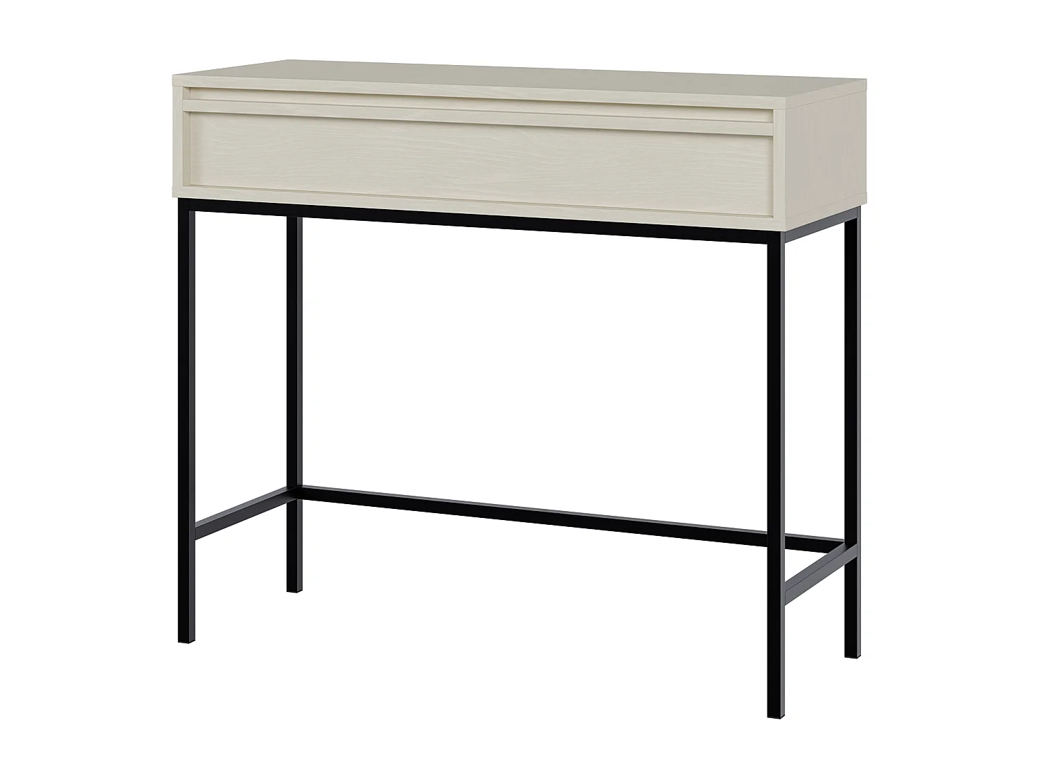 Table console - 90 cm - avec tiroir et cadre - crème - EVO