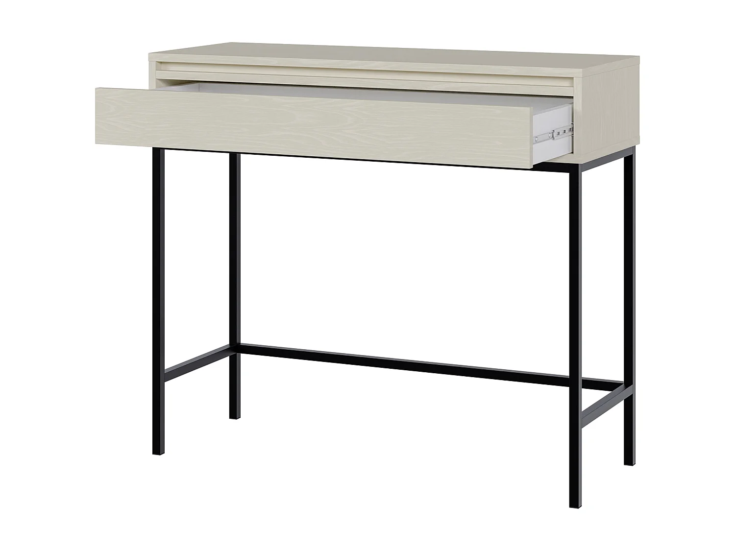 Table console - 90 cm - avec tiroir et cadre - crème - EVO