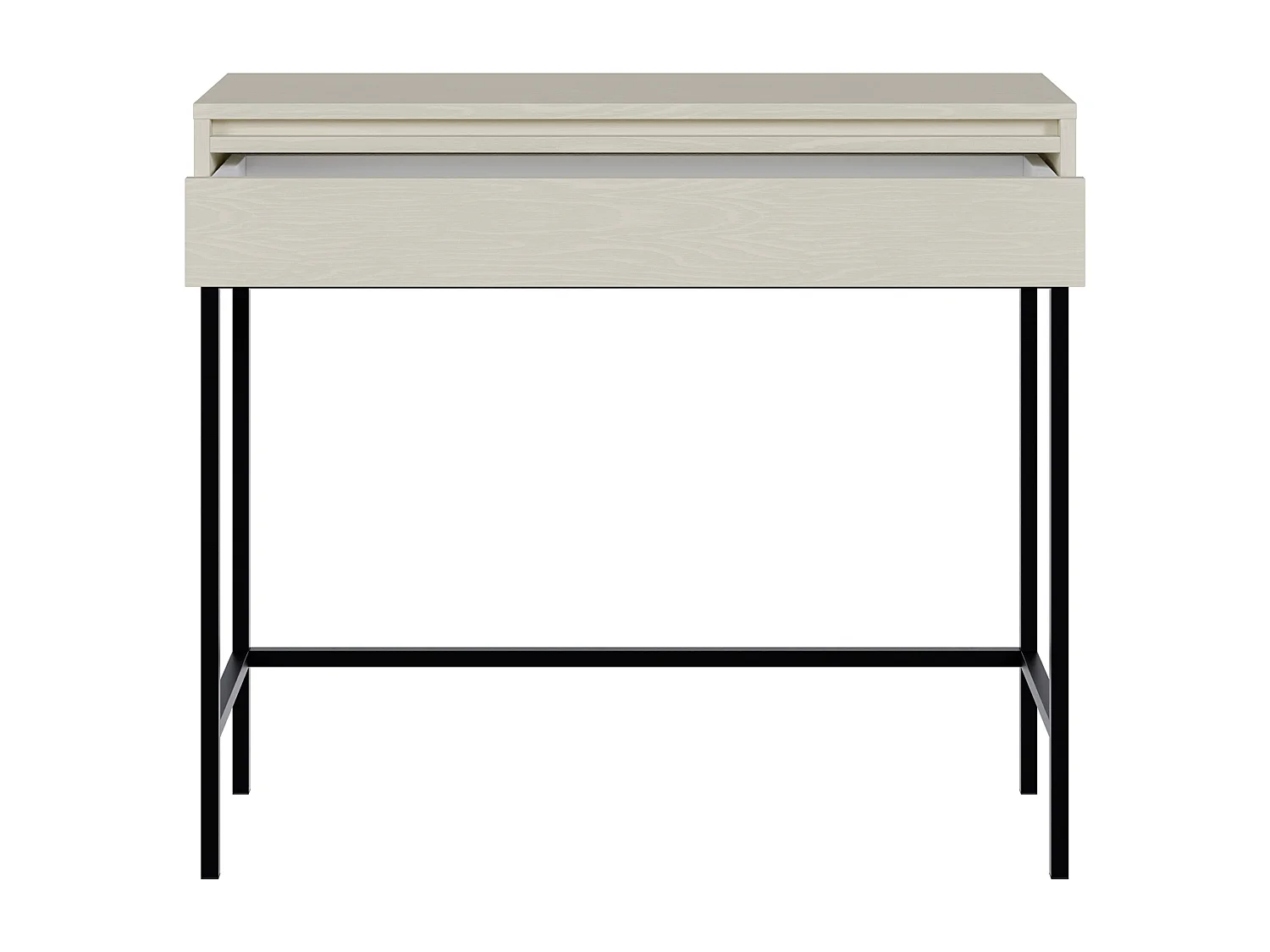 Table console - 90 cm - avec tiroir et cadre - crème - EVO
