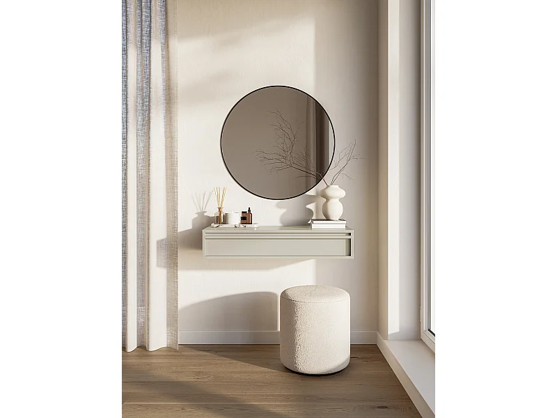 Tavolo console con cassetto - Greige - 90 cm - EVO