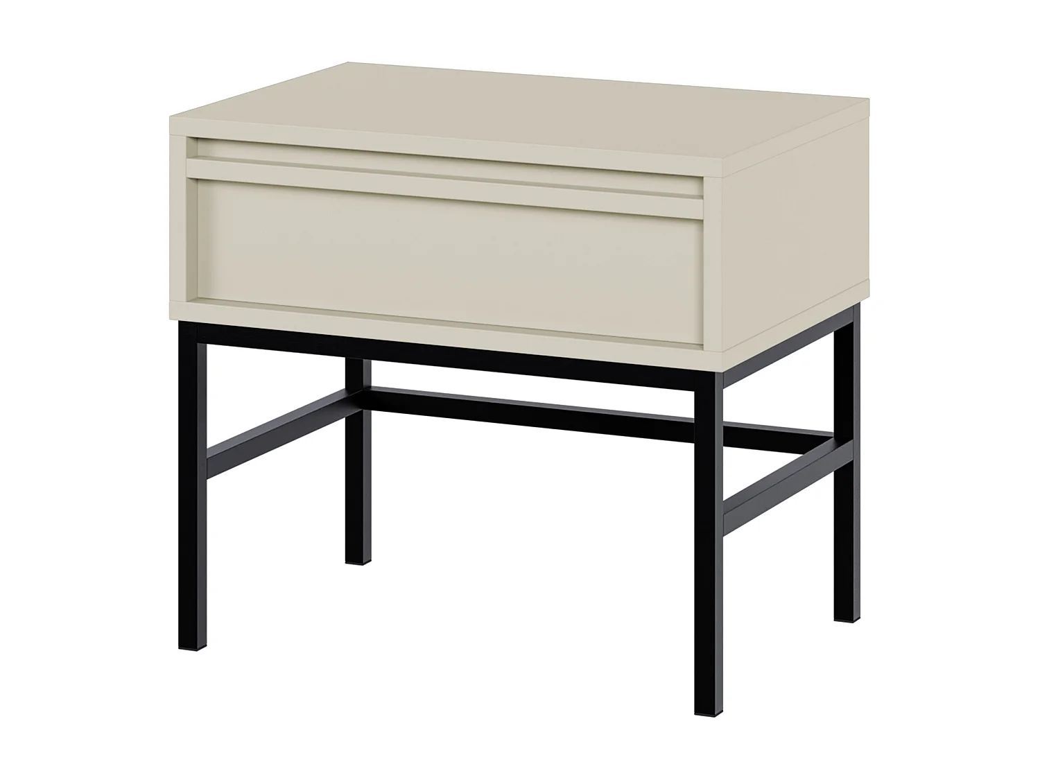 Table de chevet - 50 cm - avec tiroir et cadre - grège - EVO