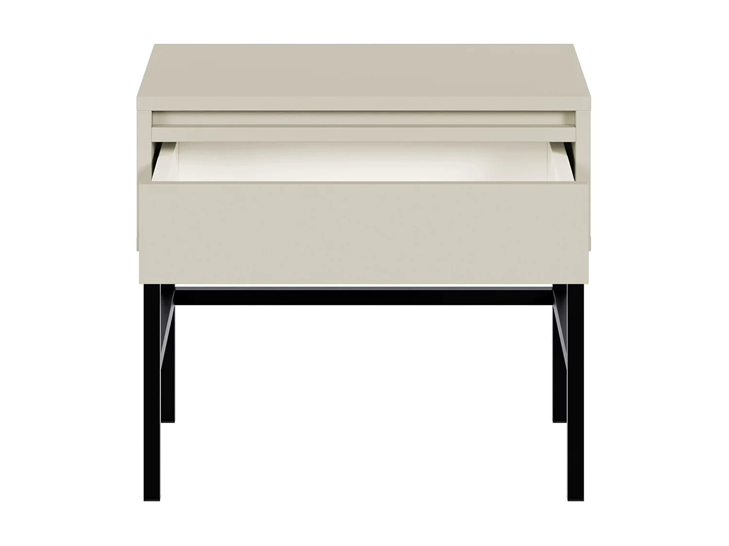 Table de chevet - 50 cm - avec tiroir et cadre - grège - EVO