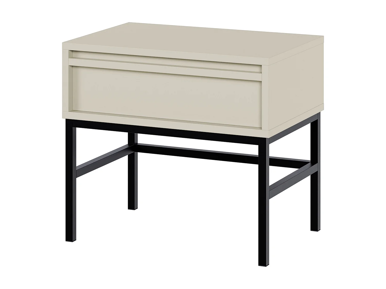 Comodino - 50 cm - con cassetto e telaio - grigio beige - EVO