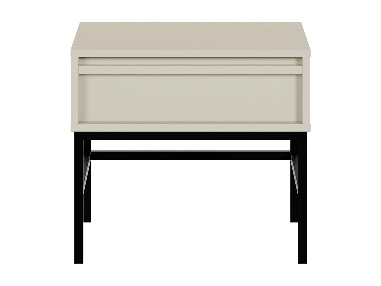 Comodino - 50 cm - con cassetto e telaio - grigio beige - EVO