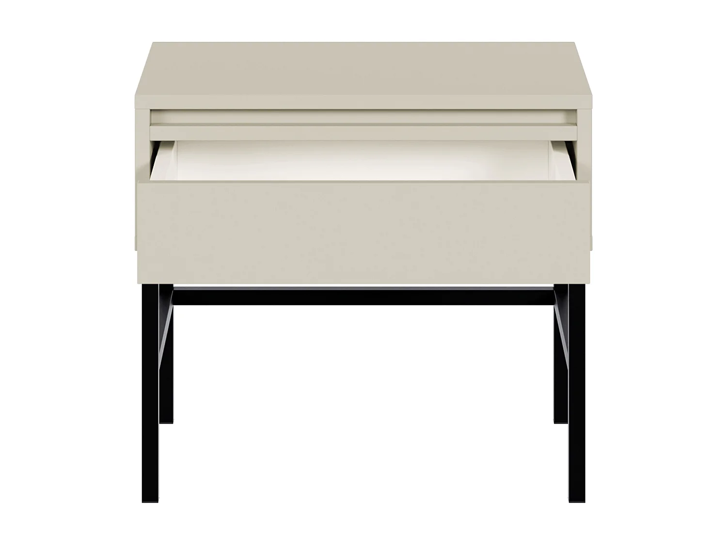 Comodino - 50 cm - con cassetto e telaio - grigio beige - EVO