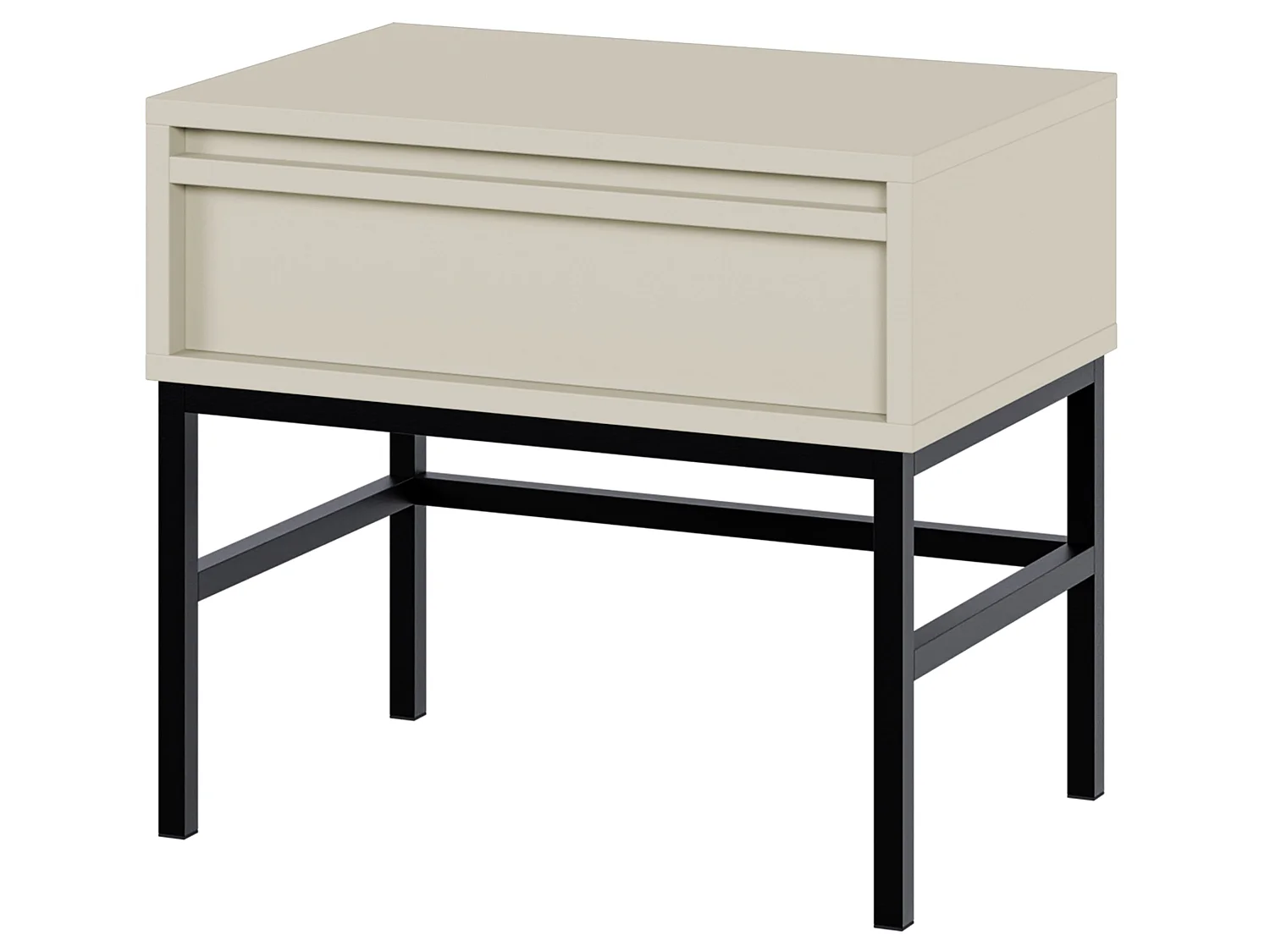 Table de chevet - 50 cm - avec tiroir et cadre - grège - EVO