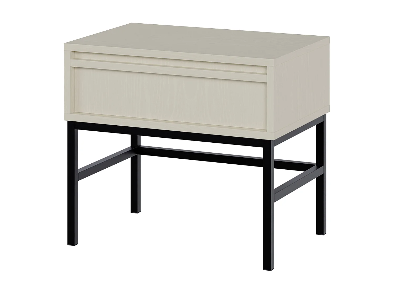 Comodino - 50 cm - con cassetto e telaio - crema - EVO