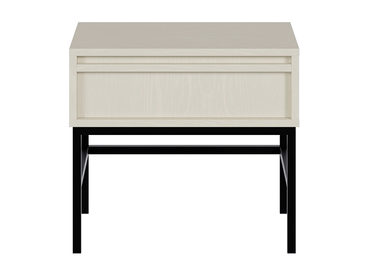 Comodino - 50 cm - con cassetto e telaio - crema - EVO