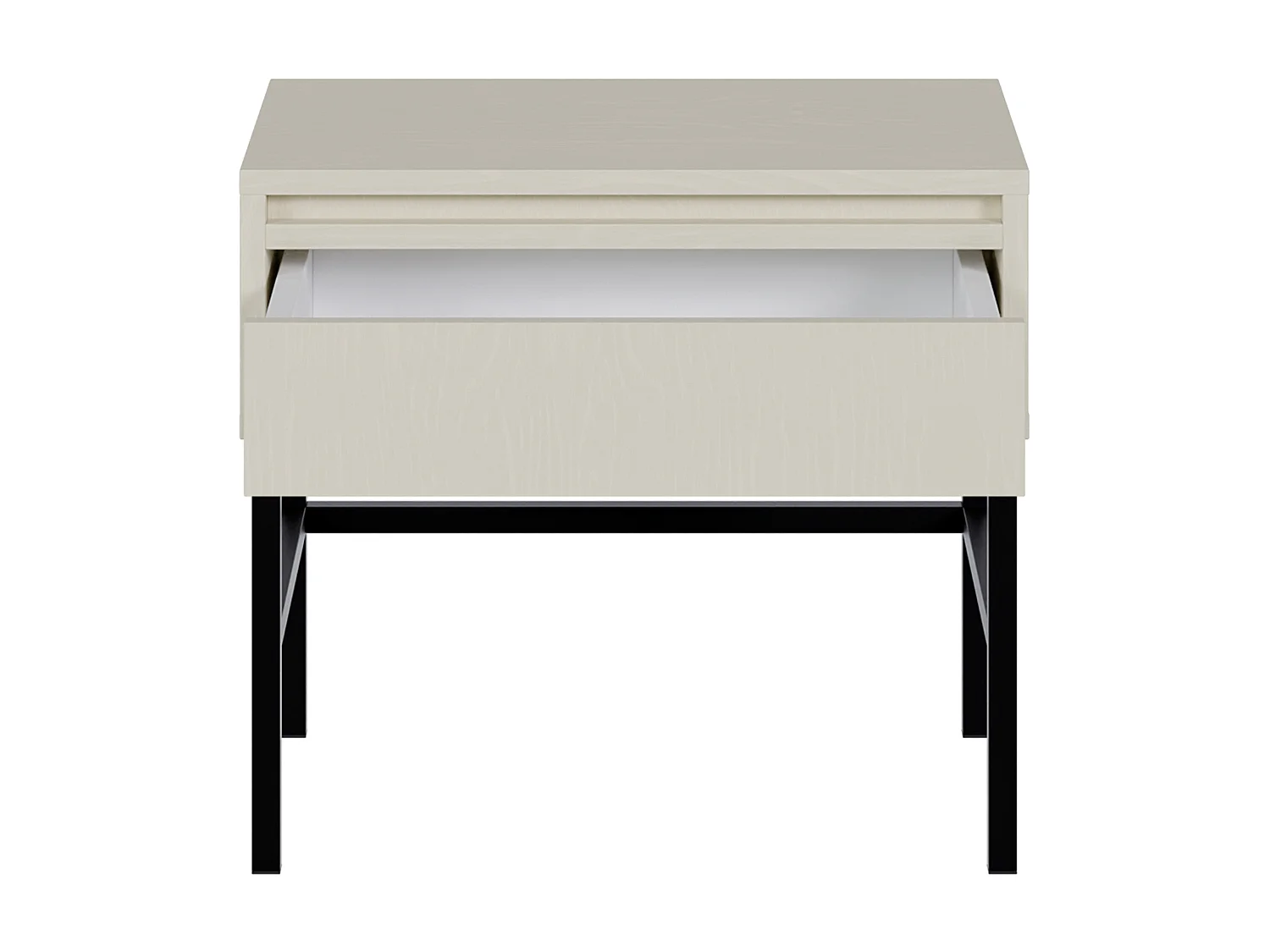 Table de chevet - 50 cm - avec tiroir et cadre - crème - EVO