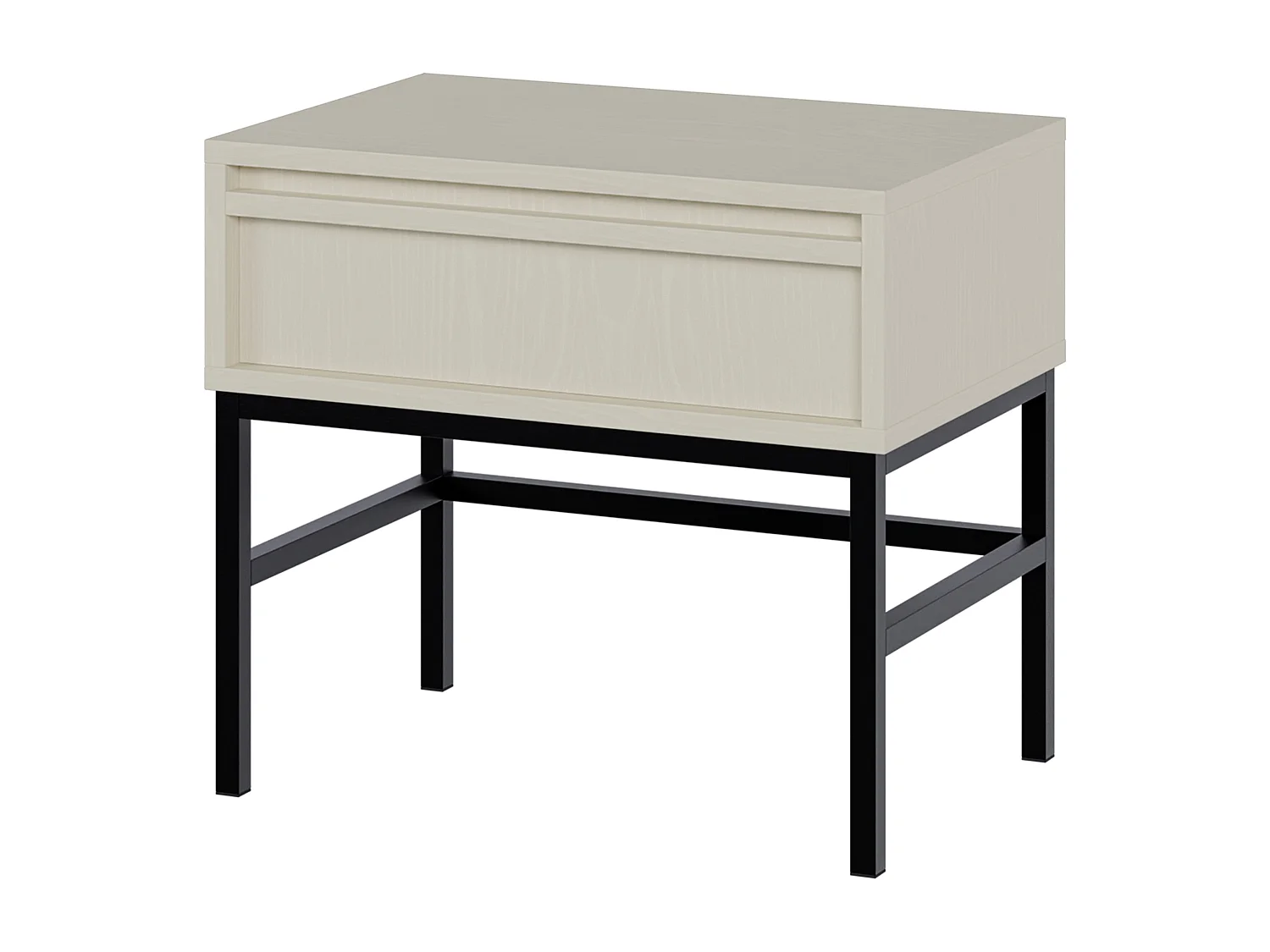 Table de chevet - 50 cm - avec tiroir et cadre - crème - EVO