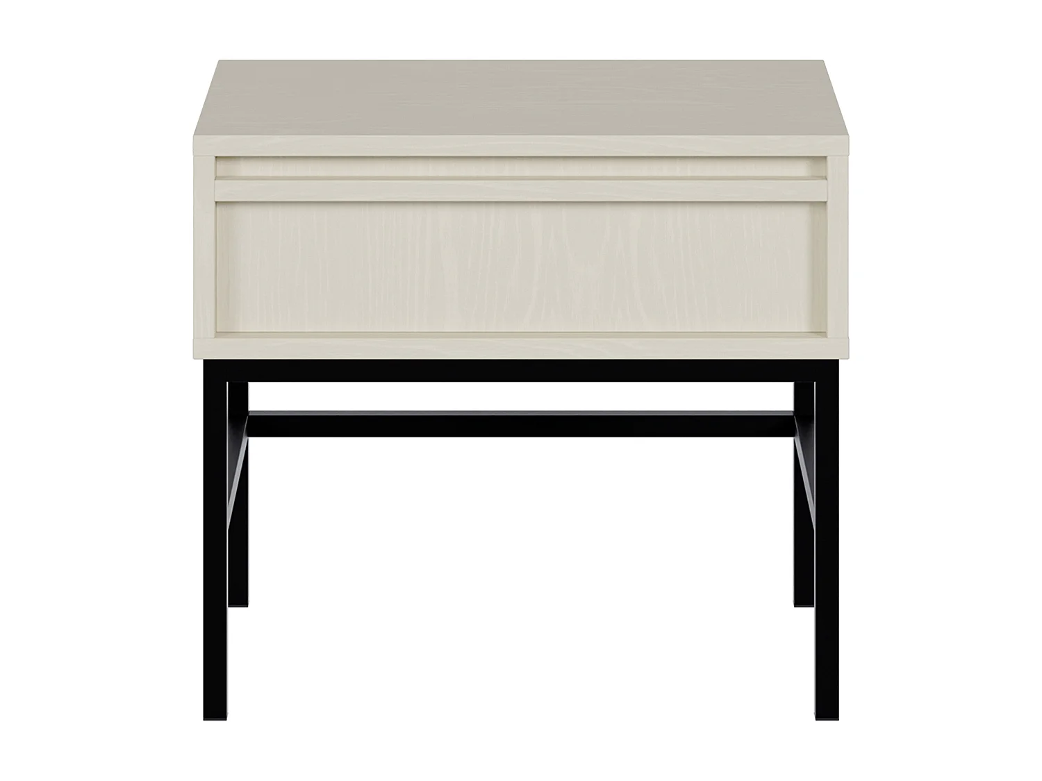 Table de chevet - 50 cm - avec tiroir et cadre - crème - EVO