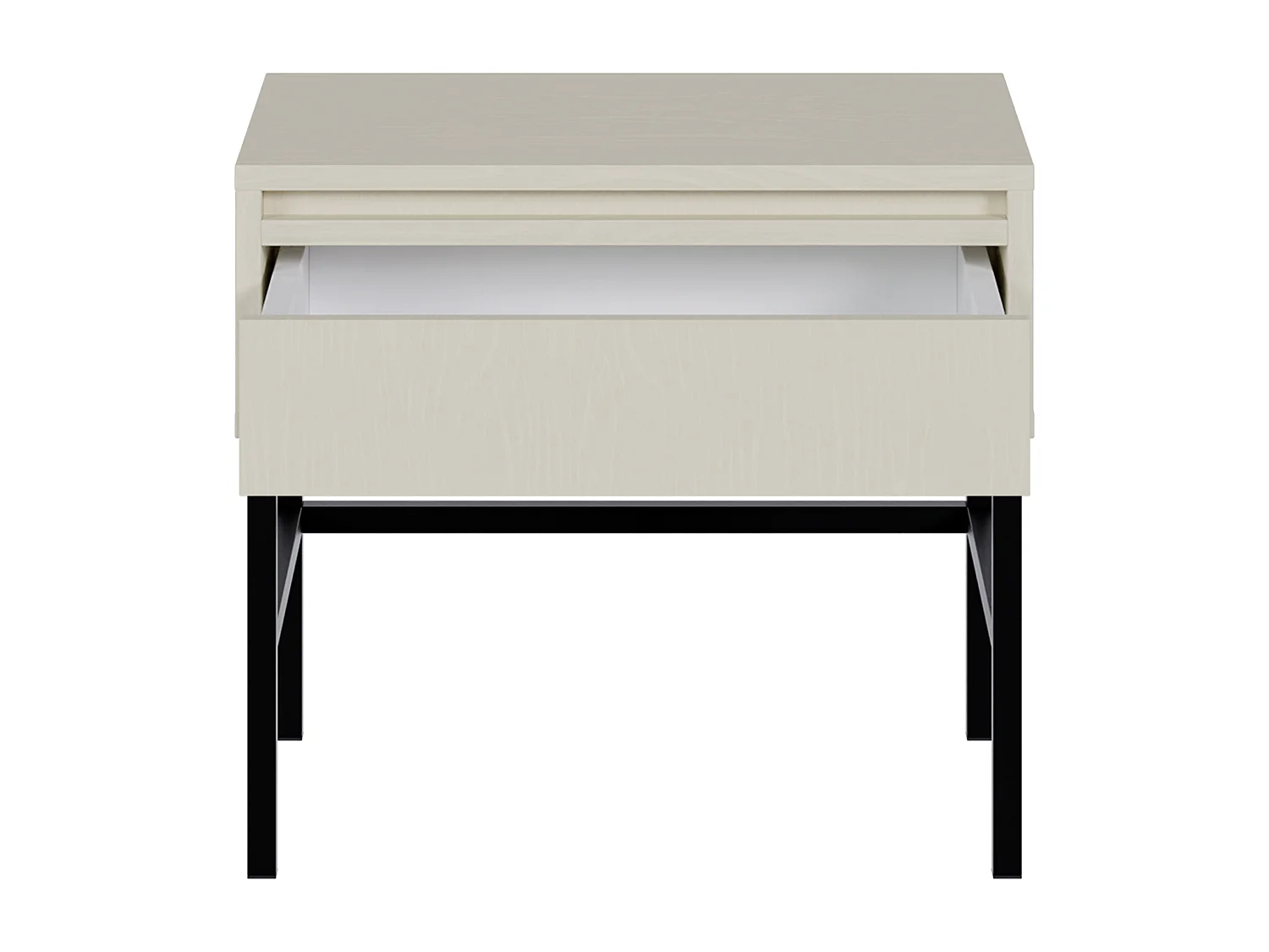 Table de chevet - 50 cm - avec tiroir et cadre - crème - EVO