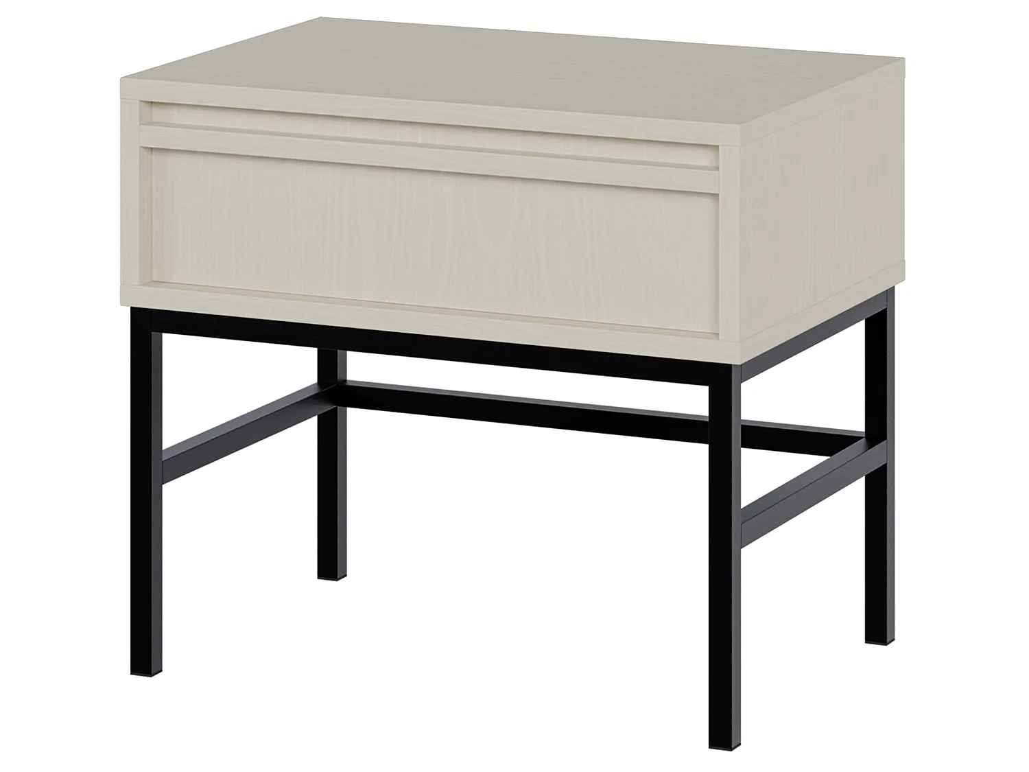 Table de chevet - 50 cm - avec tiroir et cadre - crème - EVO