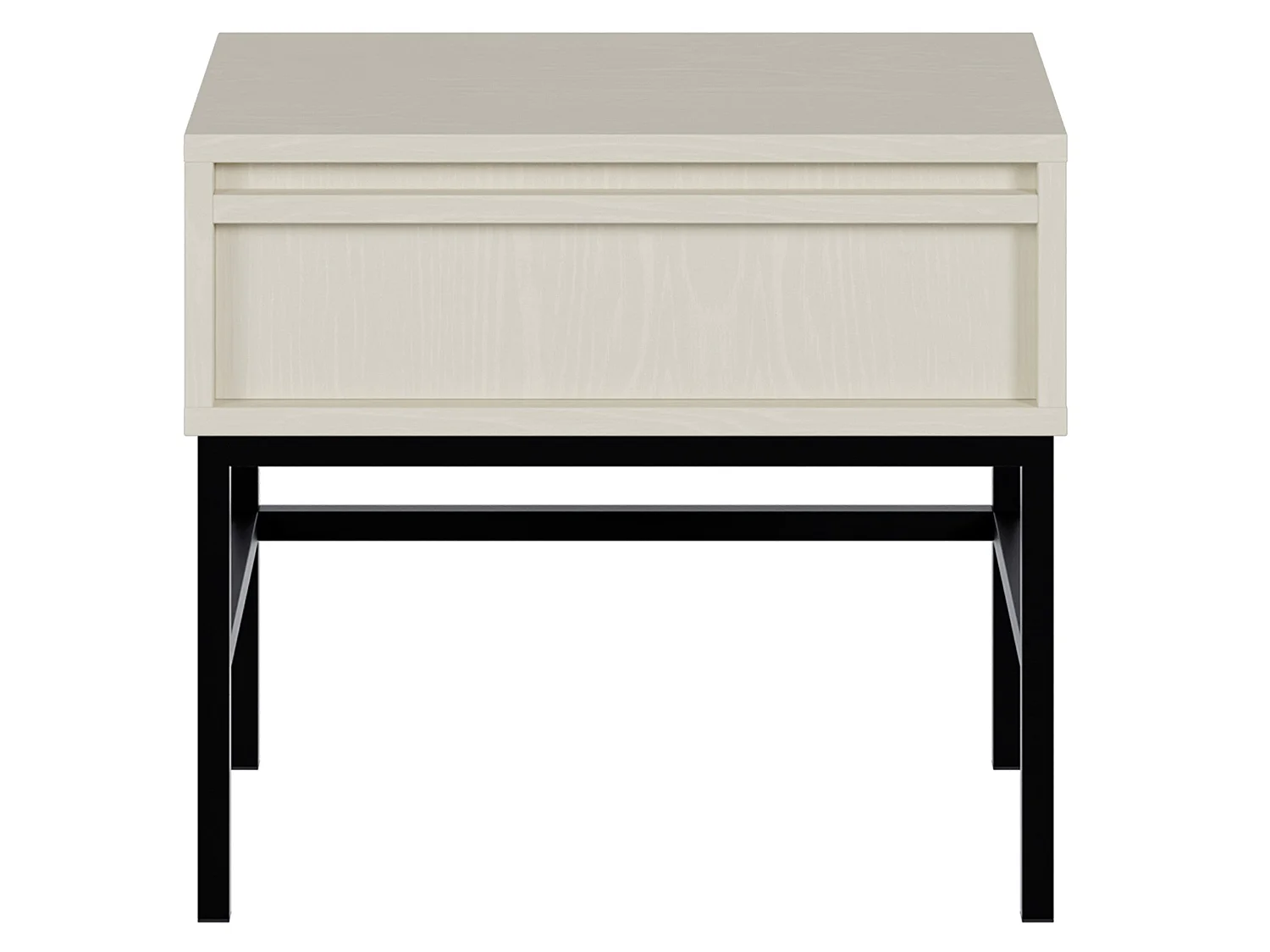 Table de chevet - 50 cm - avec tiroir et cadre - crème - EVO