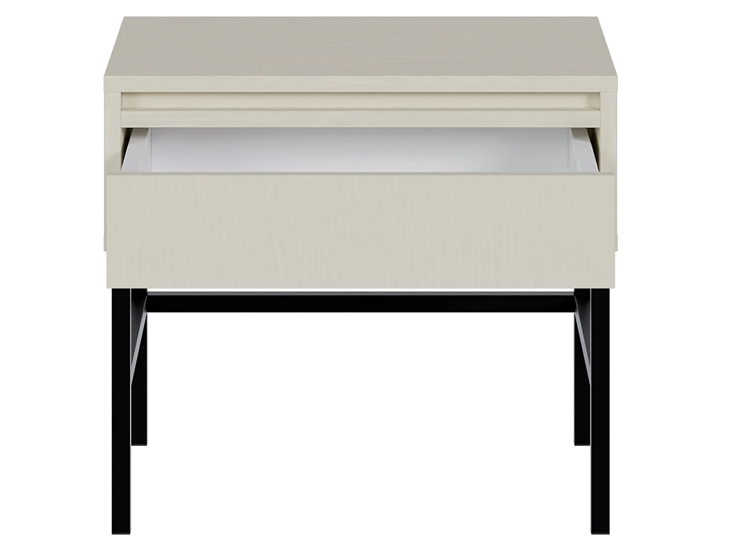 Table de chevet - 50 cm - avec tiroir et cadre - crème - EVO