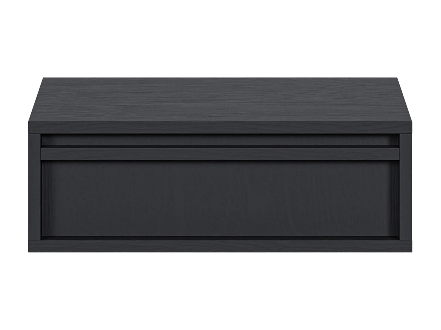 Mesilla de noche - 50 cm - con cajón - suspendida - negro - EVO