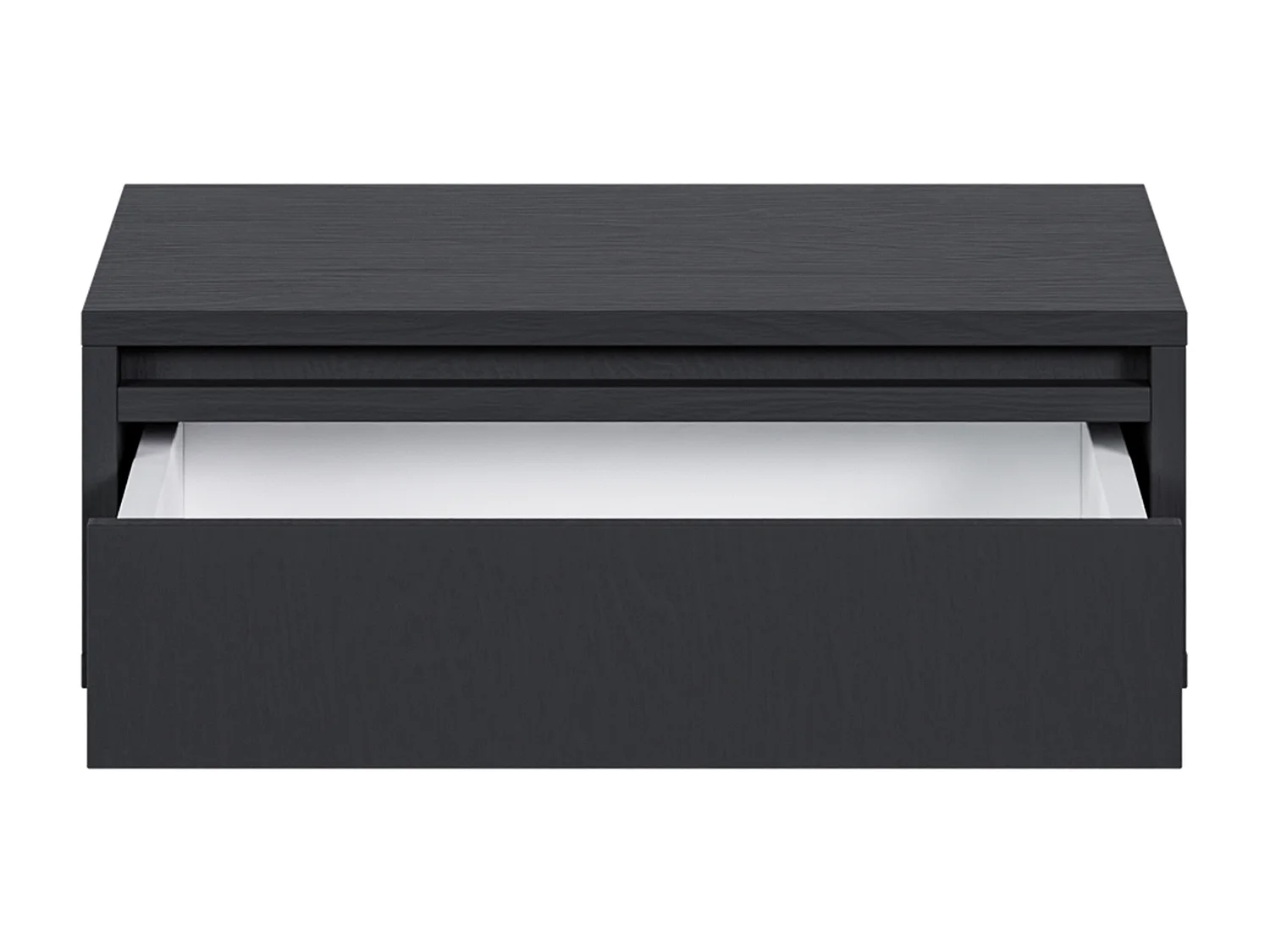 Mesilla de noche - 50 cm - con cajón - suspendida - negro - EVO