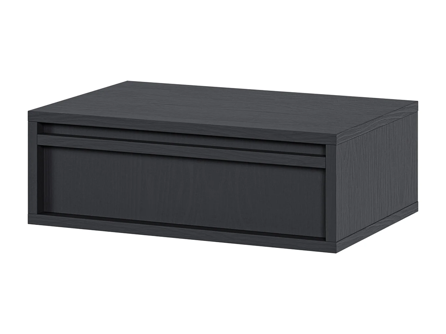 Table de chevet - 50 cm - avec tiroir - suspendu - noir - EVO