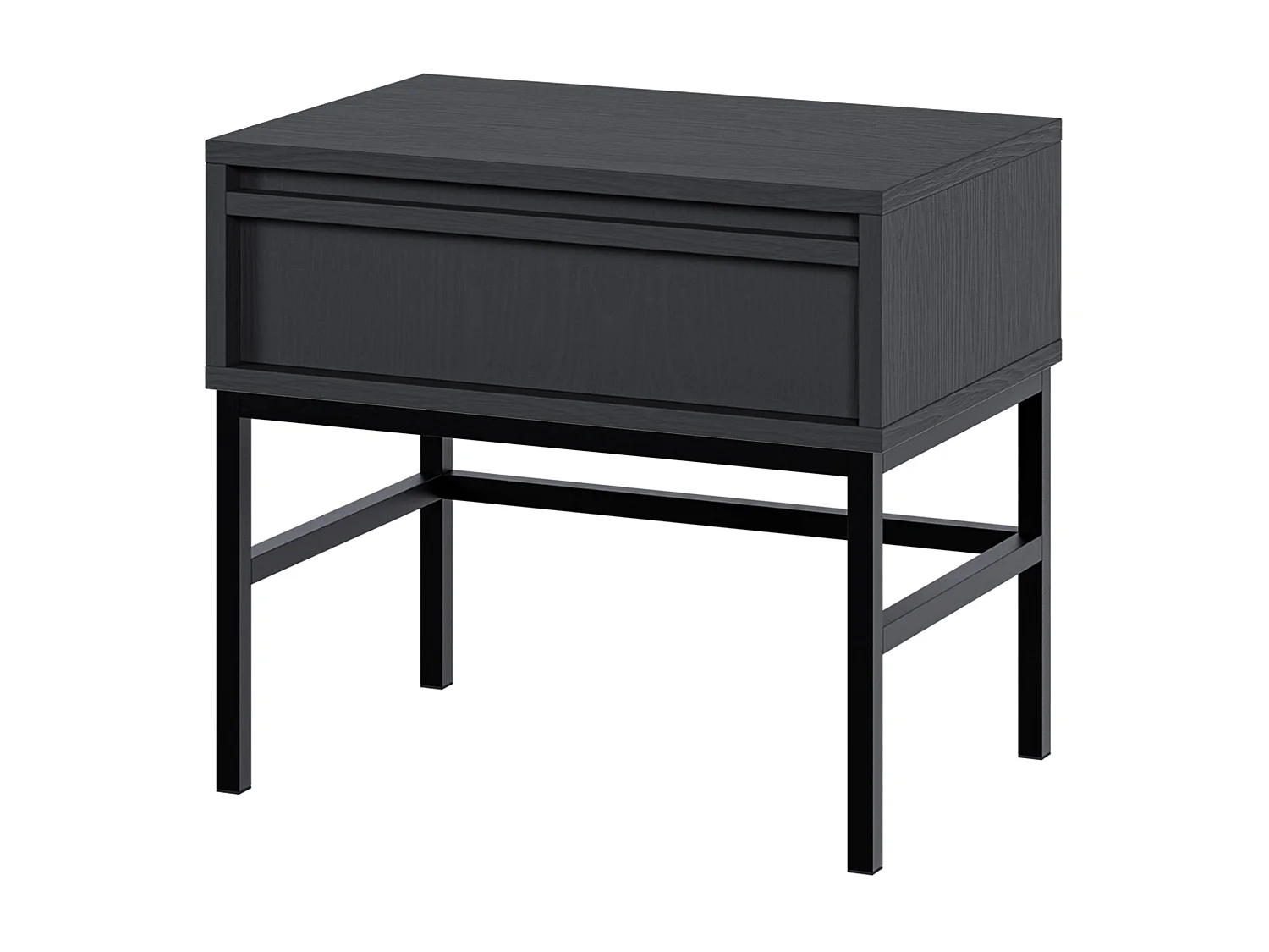 Table de chevet - 50 cm - avec tiroir et cadre - noir - EVO