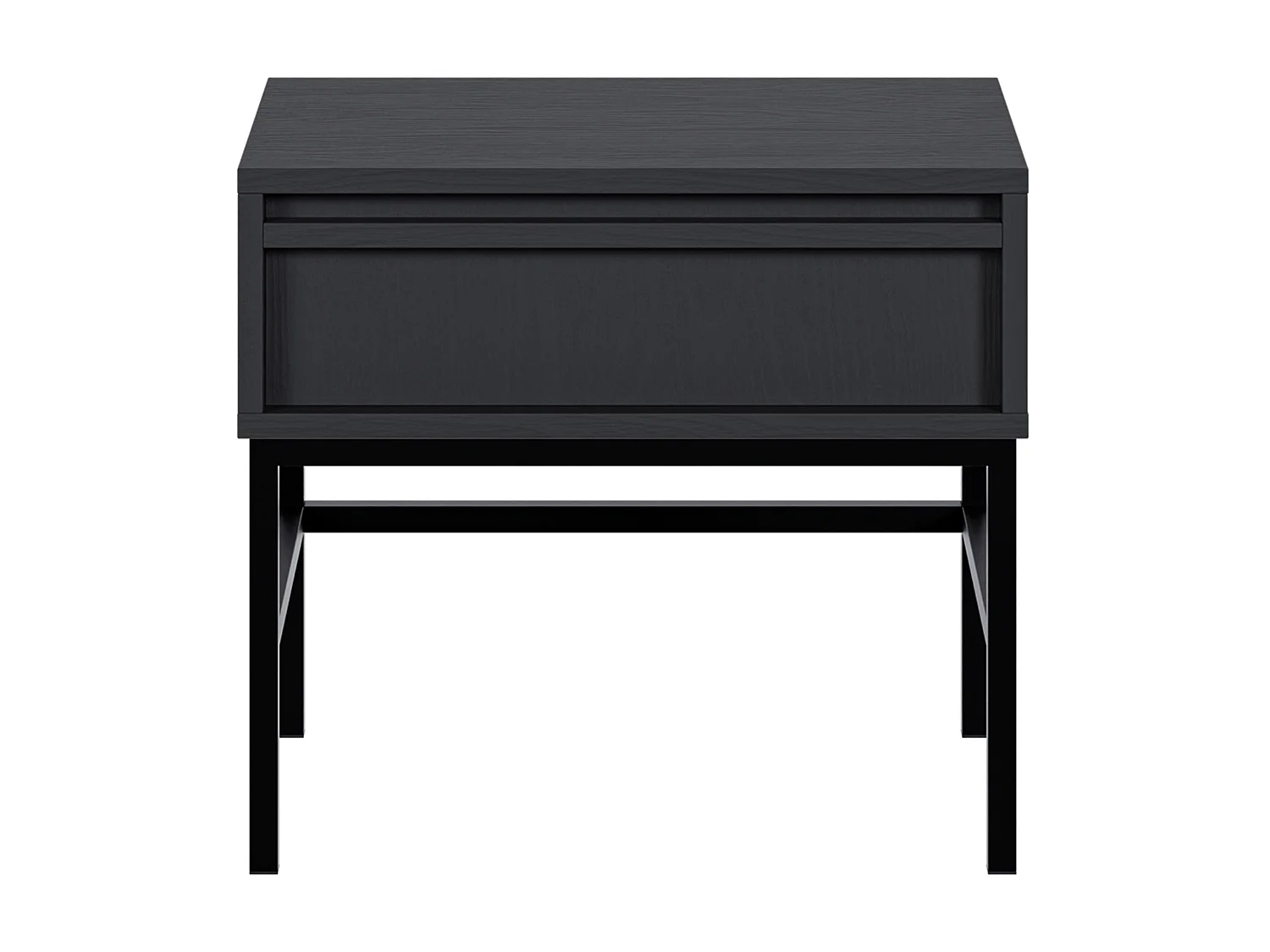 Table de chevet - 50 cm - avec tiroir et cadre - noir - EVO