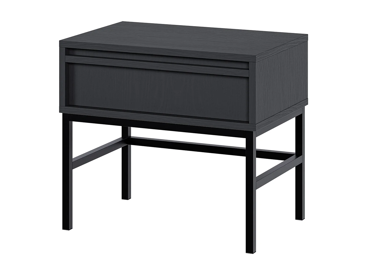 Table de chevet - 50 cm - avec tiroir et cadre - noir - EVO