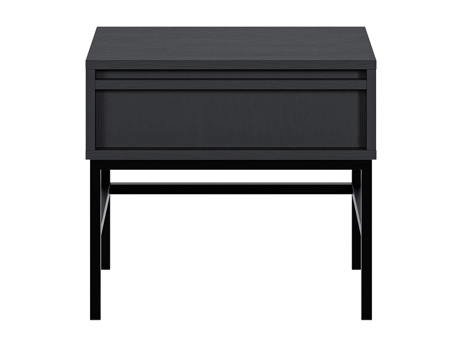 Table de chevet - 50 cm - avec tiroir et cadre - noir - EVO