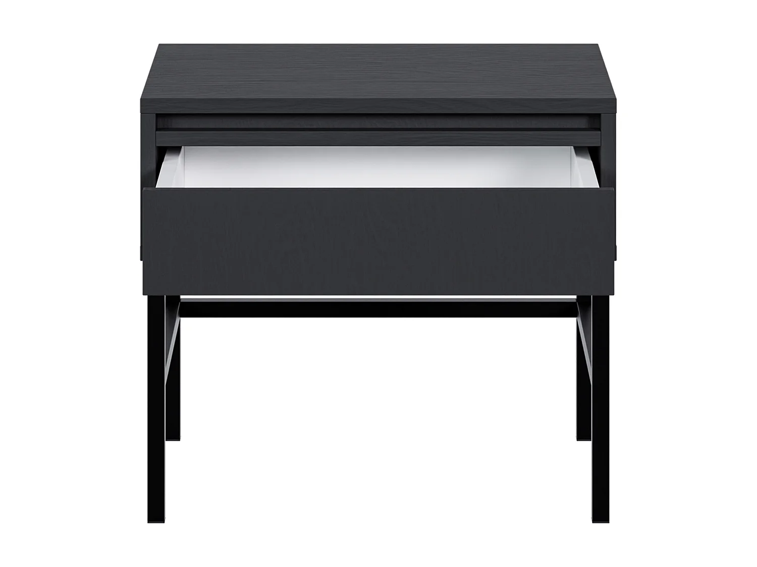 Table de chevet - 50 cm - avec tiroir et cadre - noir - EVO